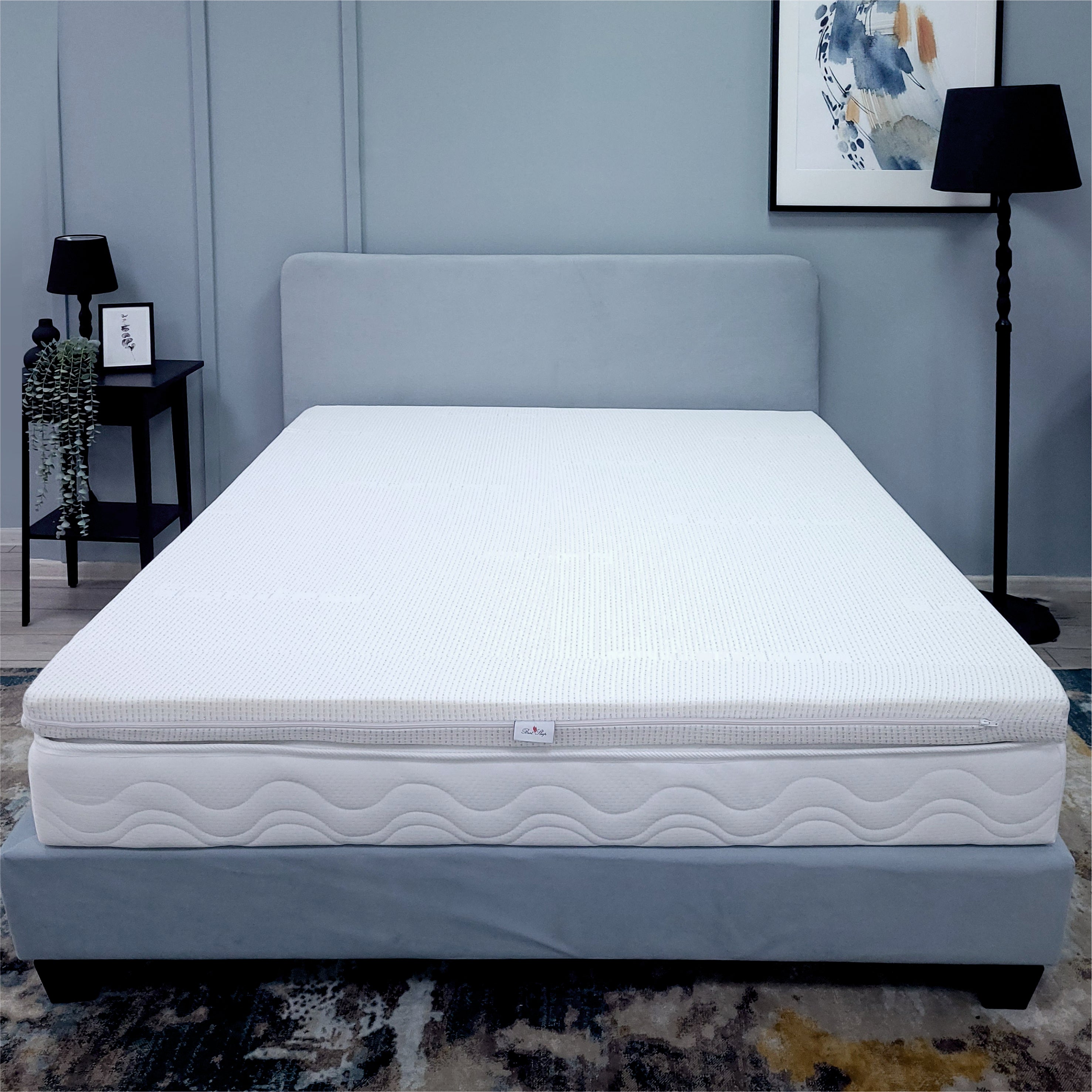 Topper Saltea Best Sleep Argentum, 4+4 memory, husa detasabila