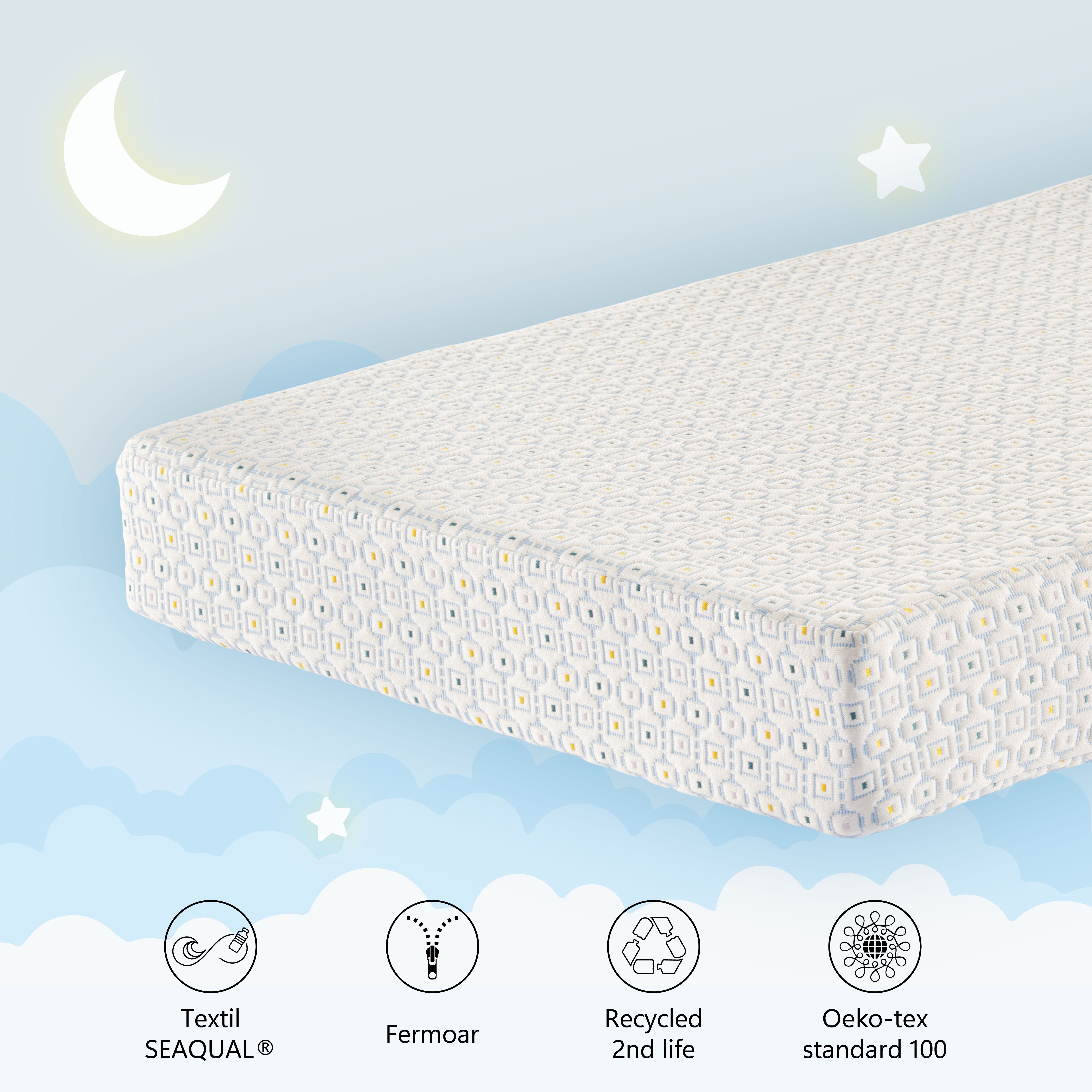 Saltea cu spuma poliuretanica Baby Core Essential, H 12 cm, husa tricot