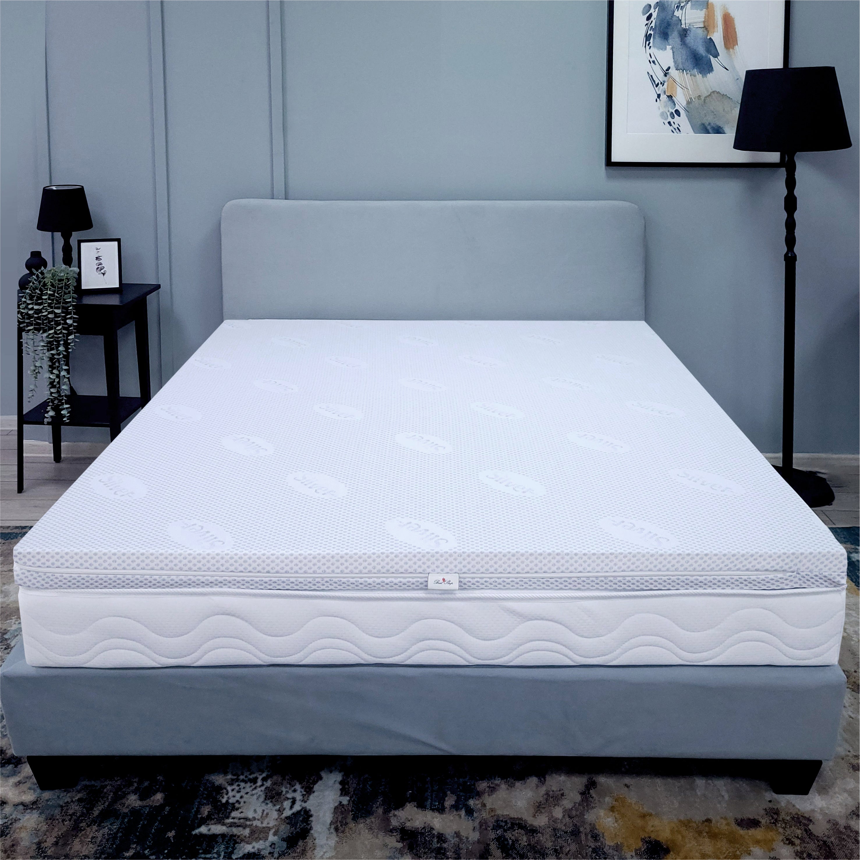 Topper Saltea Best Sleep Silver Care, H8cm, memory, high resilience, husa detasabila