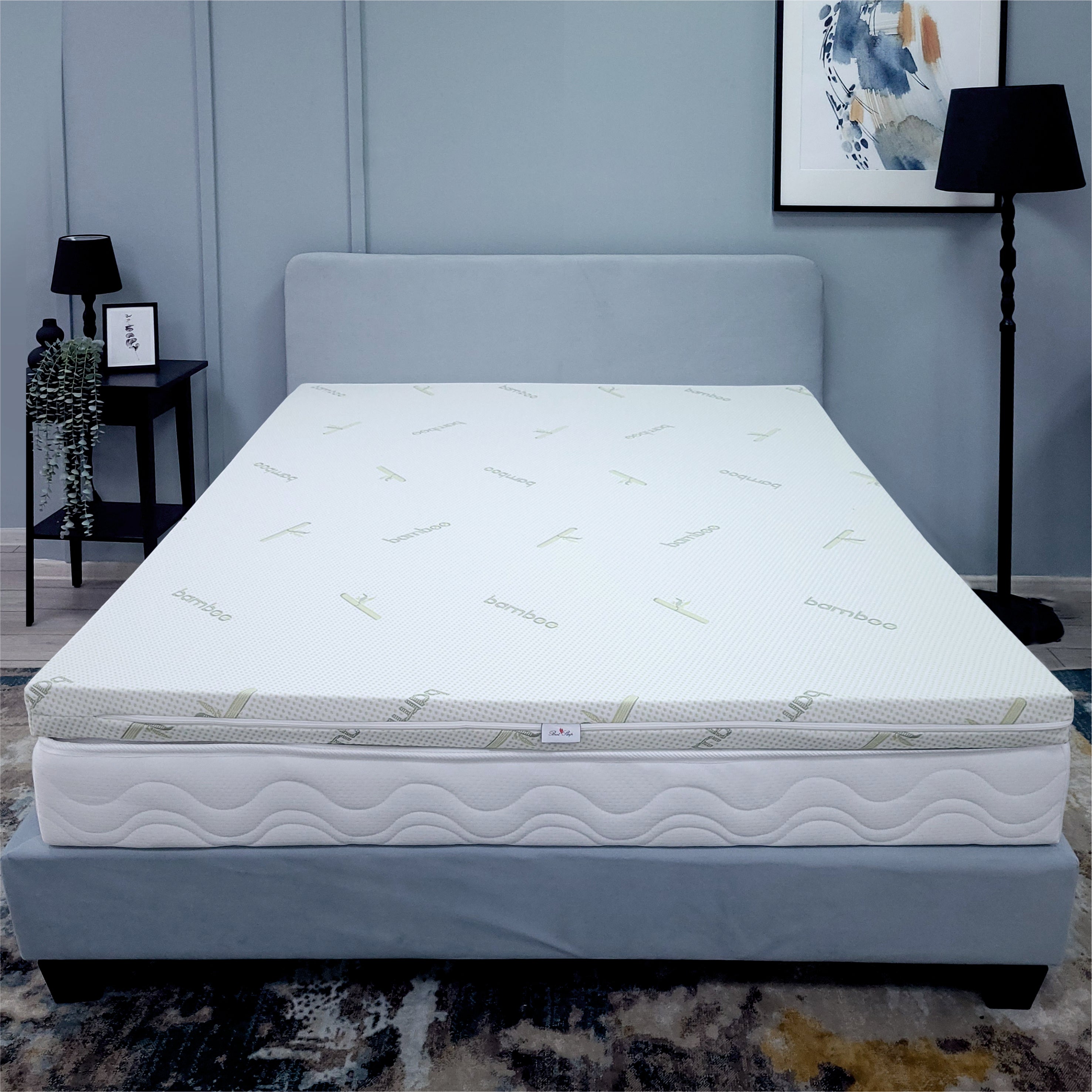 Topper Saltea Best Sleep Bamboo sense, 3+3 memory, husa detasabila