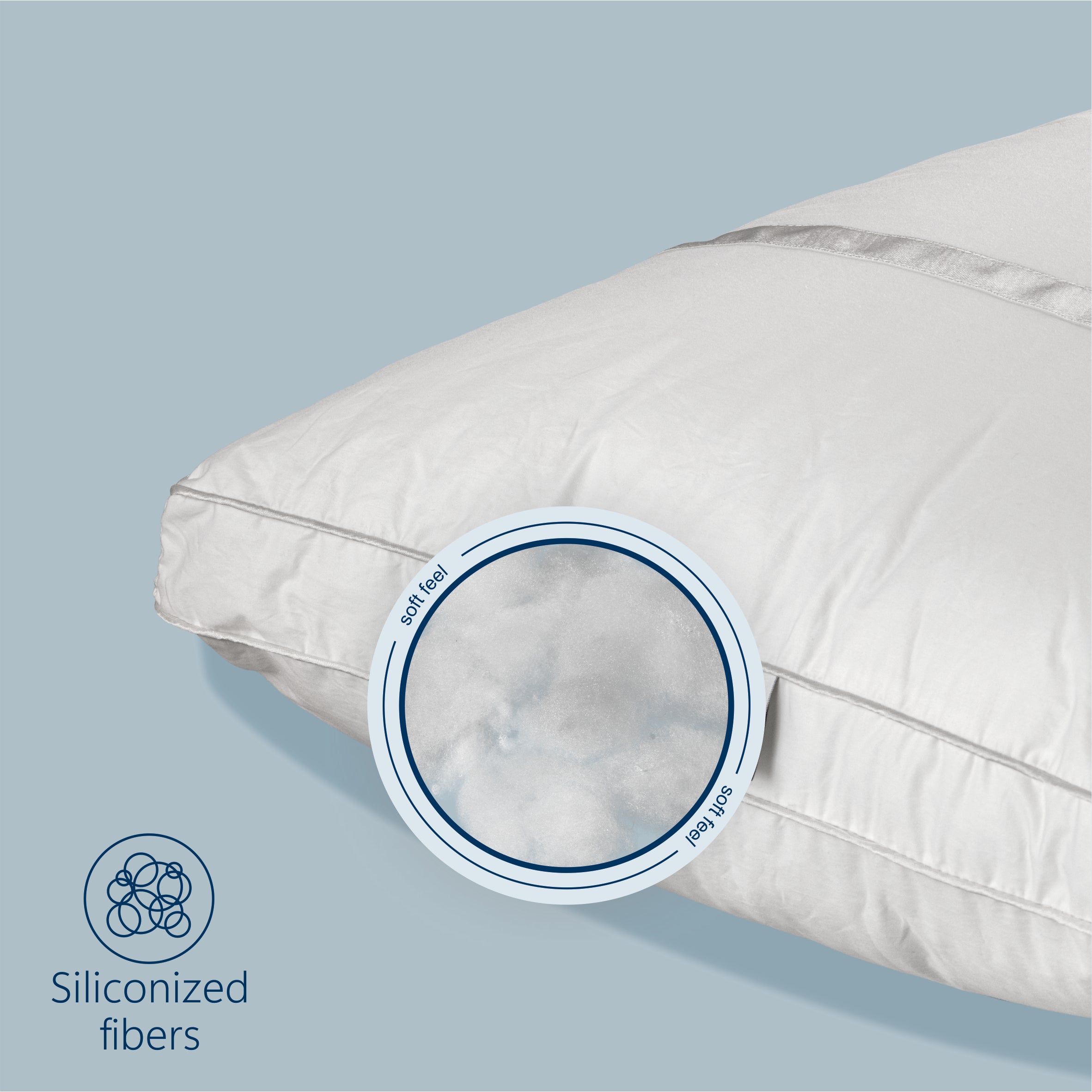 Perna Best Sleep, Satin Touch, fibra siliconizata, antialergica, inaltime reglabila