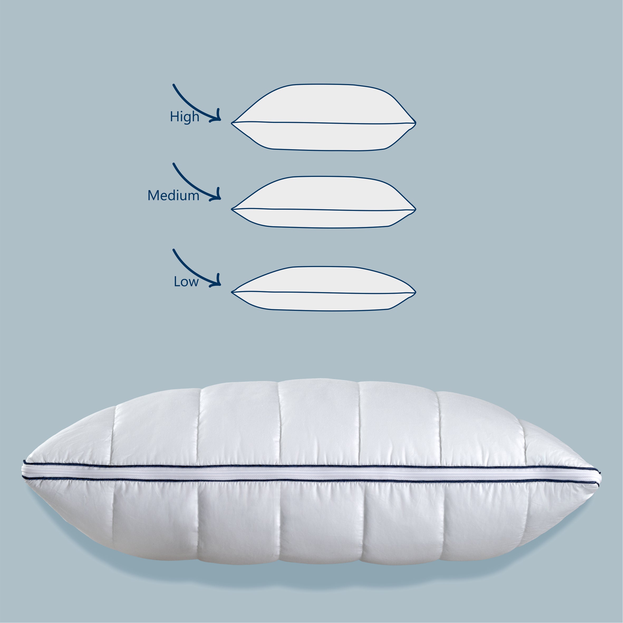 Perna Best Sleep Dreamline, fibra siliconizata, antialergica, inaltime reglabila