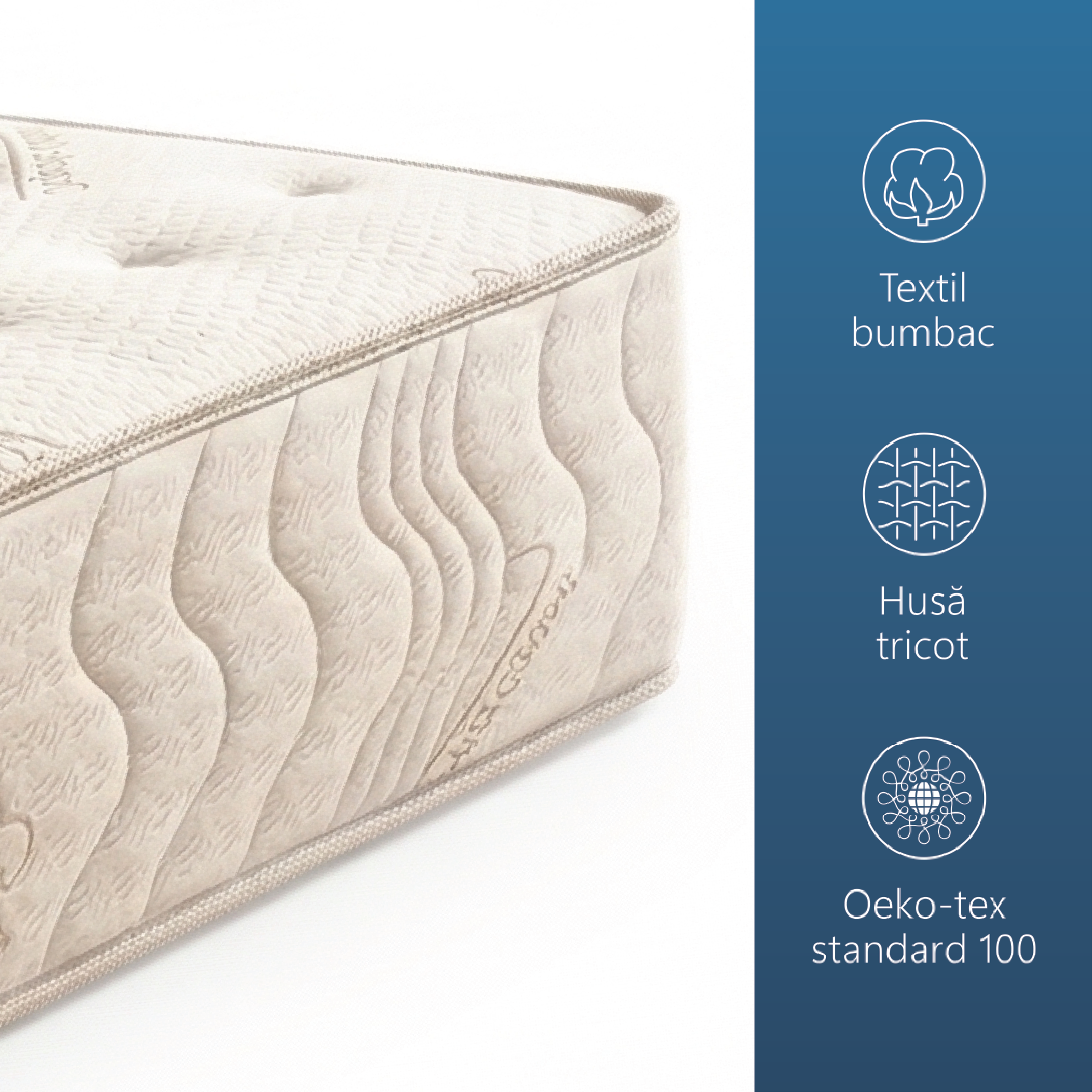 Saltea reversibila cu Arcuri Pocket Best Sleep OrthoCalm, 28cm, latex, textil bumbac