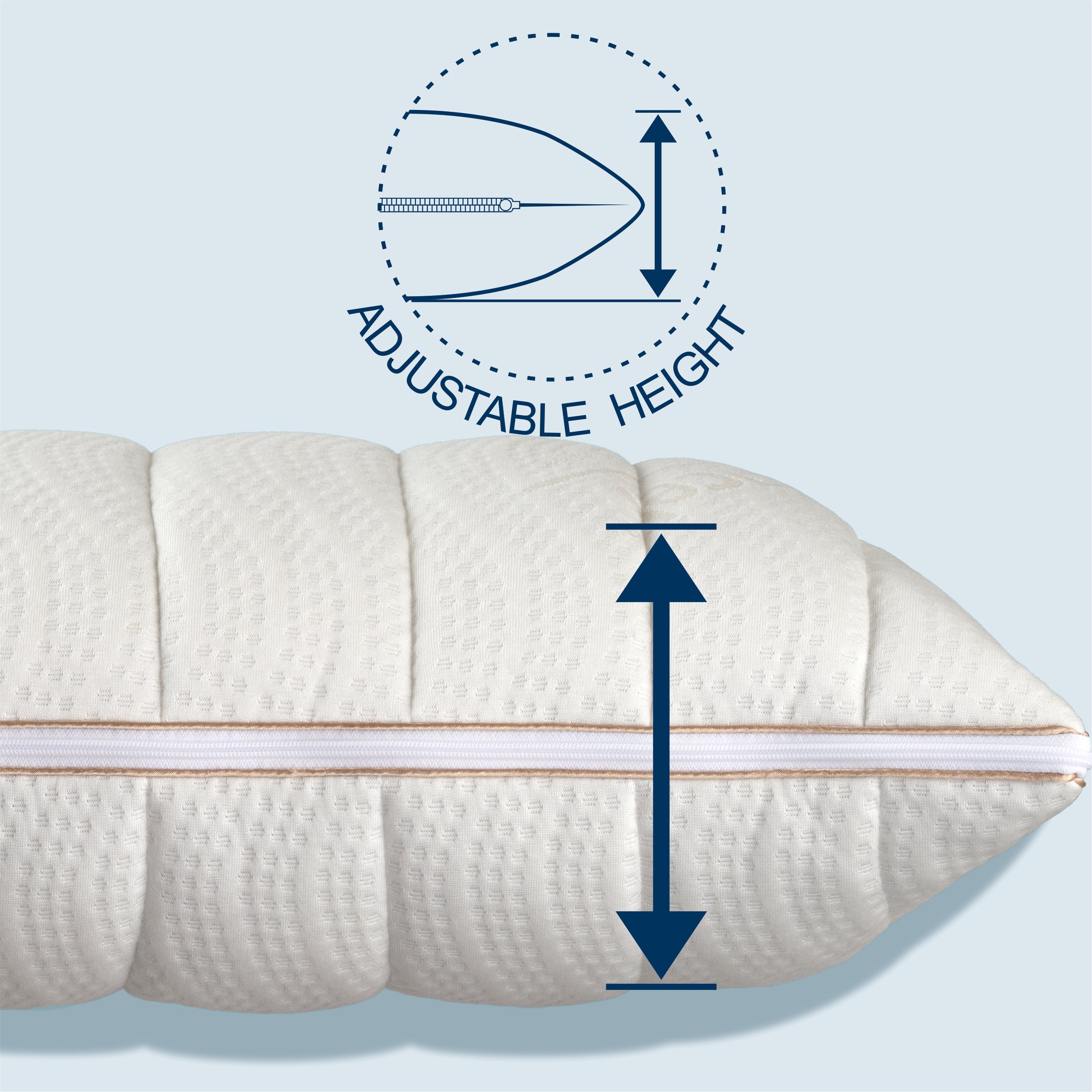 Perna Best Sleep Tencel Comfort, husa detasabila, antialergica, fulgi memory si fibra siliconizata