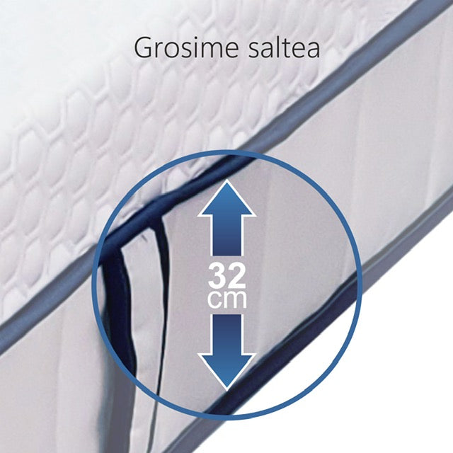 Saltea cu Arcuri Pocket Best Sleep Thermo Maxi, 32cm, latex cool gel, textil cu efect de racire