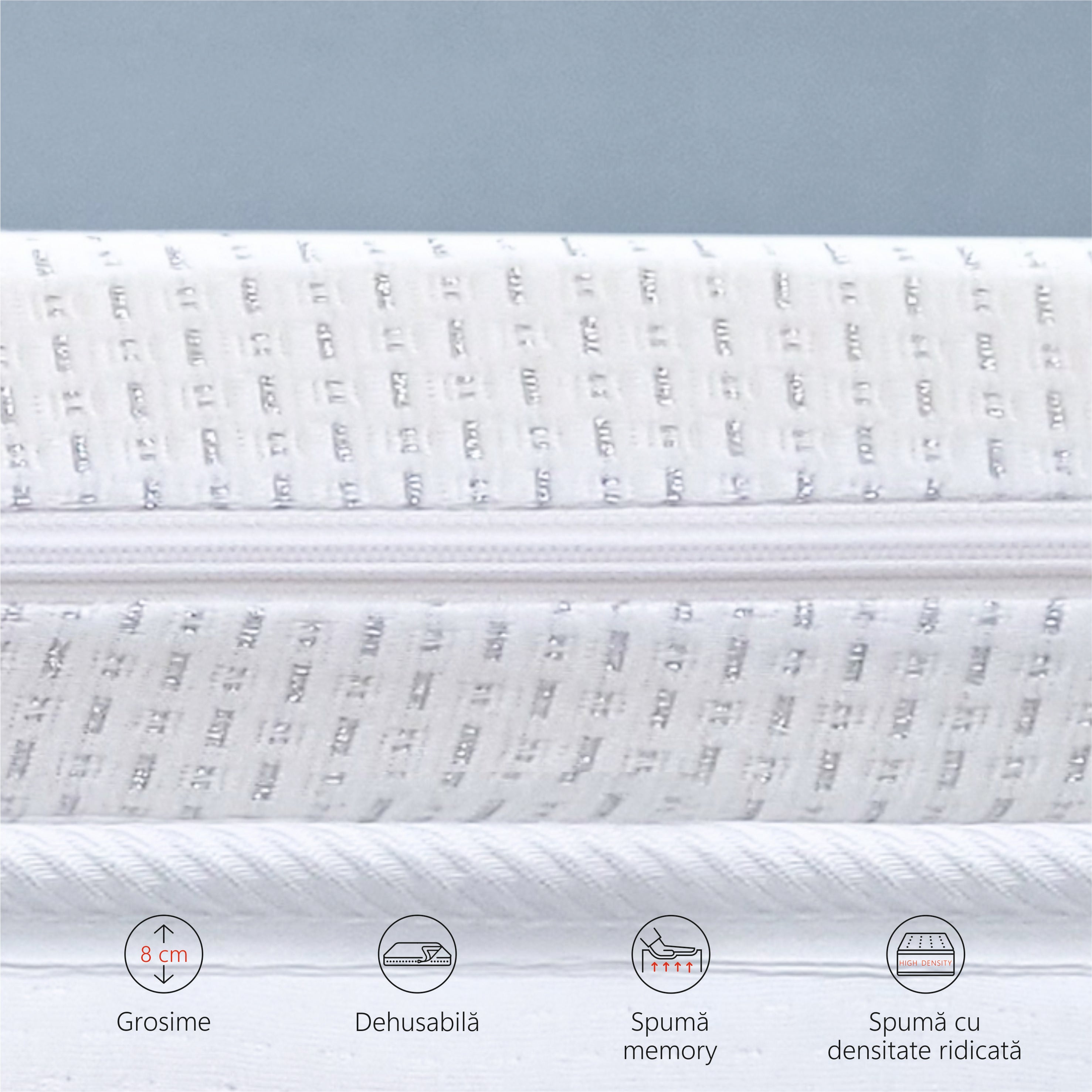 Topper Saltea Best Sleep Argentum, 4+4 memory, husa detasabila