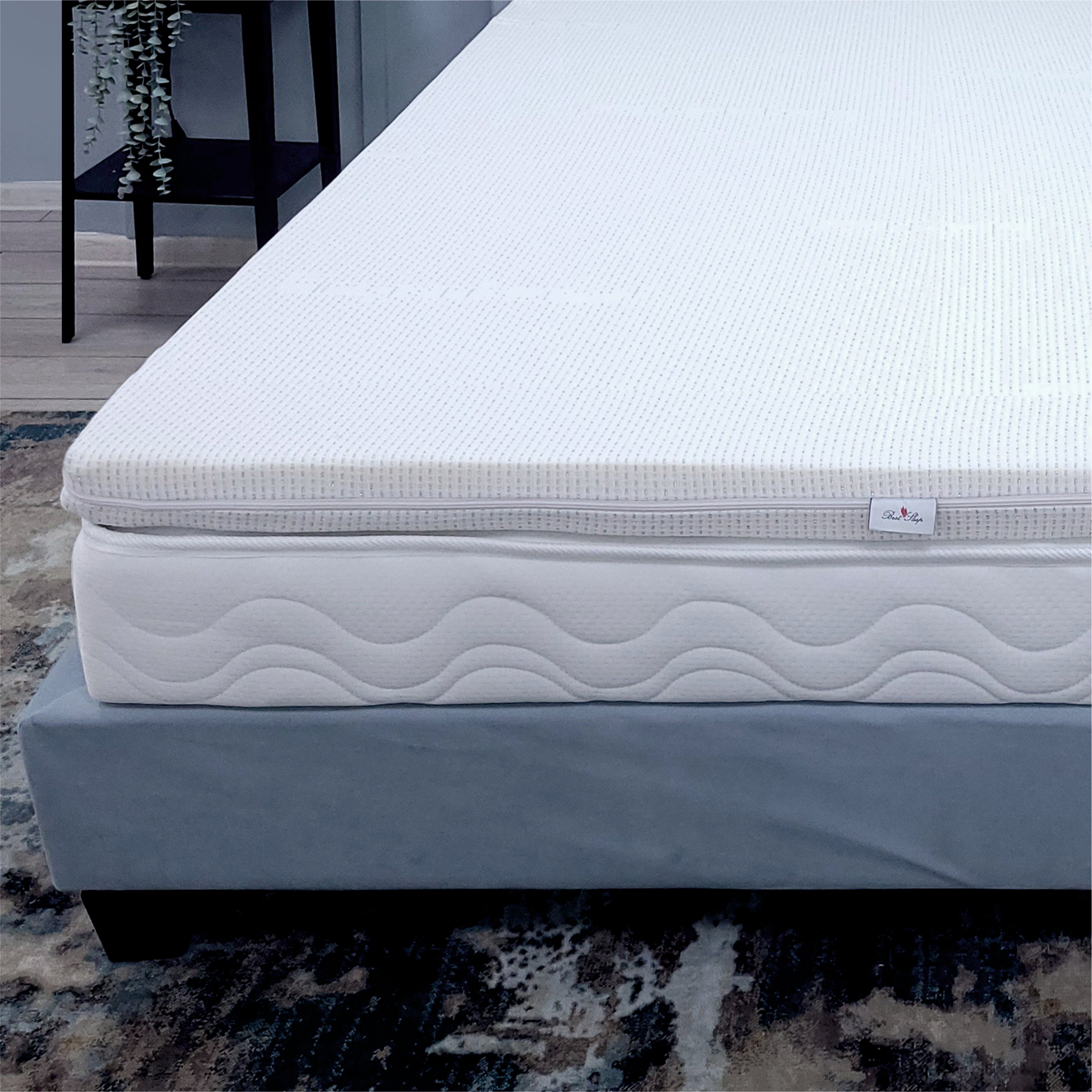 Topper Saltea Best Sleep Argentum, 4+4 memory, husa detasabila