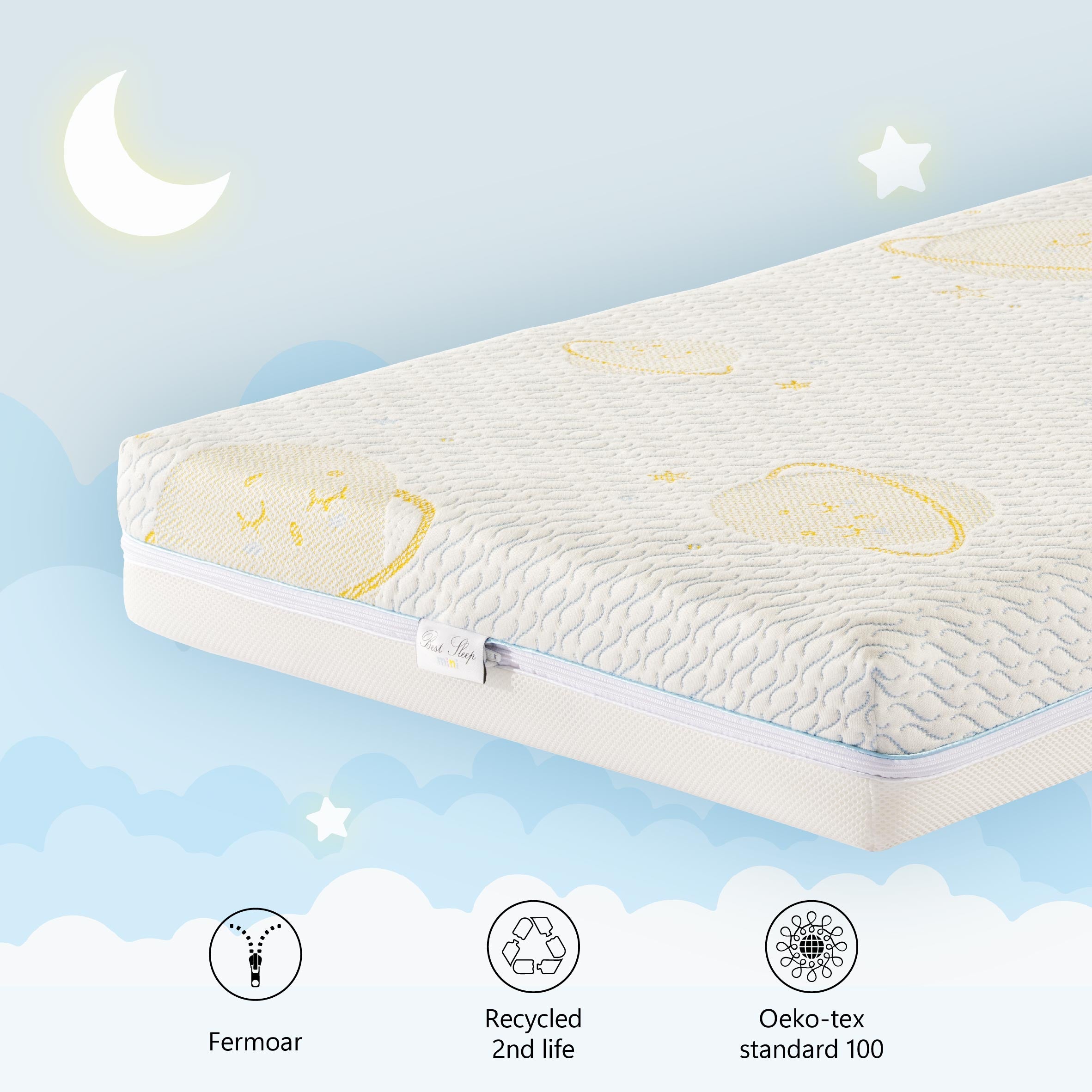 Saltea cu Cocos Air Coco Comfort Nest, spuma poliuretanica, H10 cm husa tricot