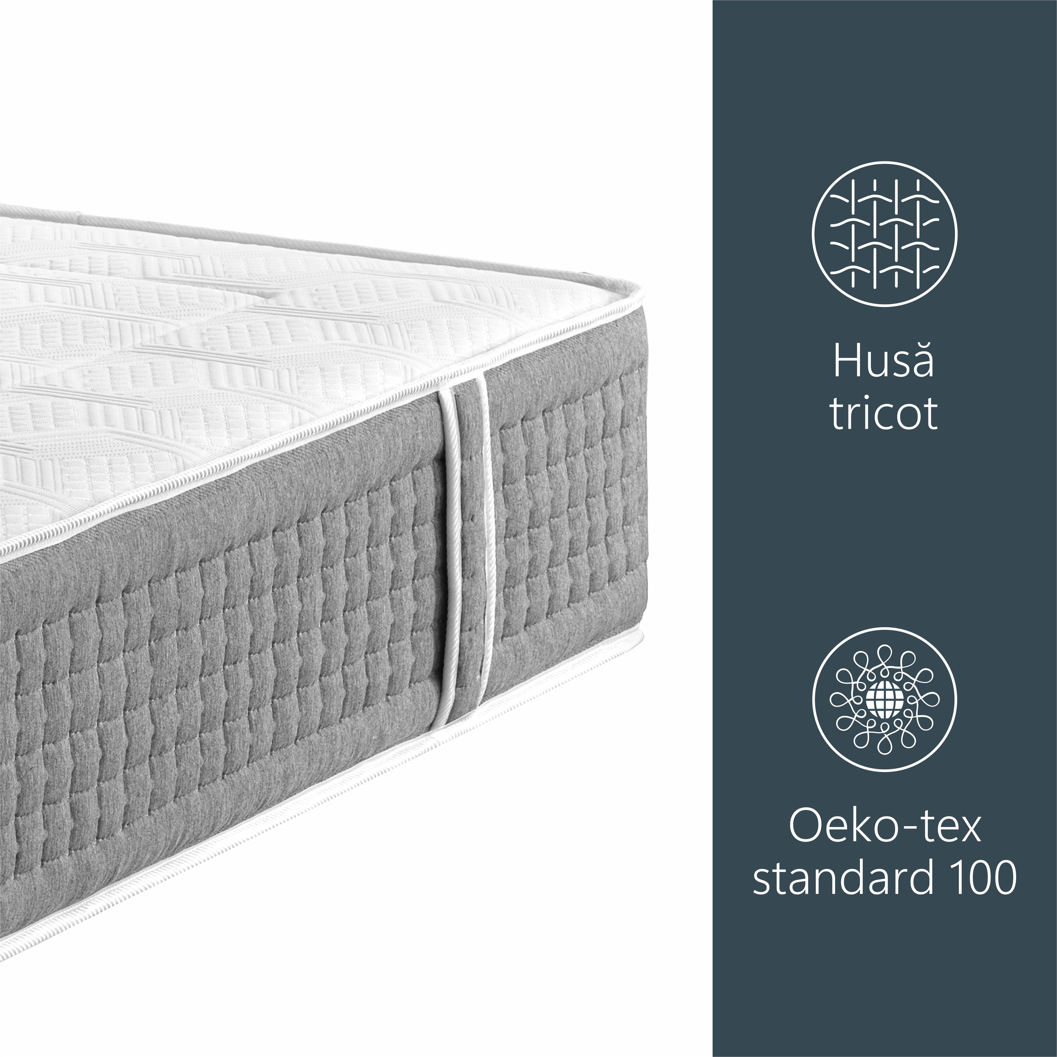 Saltea superortopedica Best Sleep Active, Arcuri Pocket, spuma high resilience, spuma memory, 7 zone de confort, fermitate medie, inaltime 34 cm
