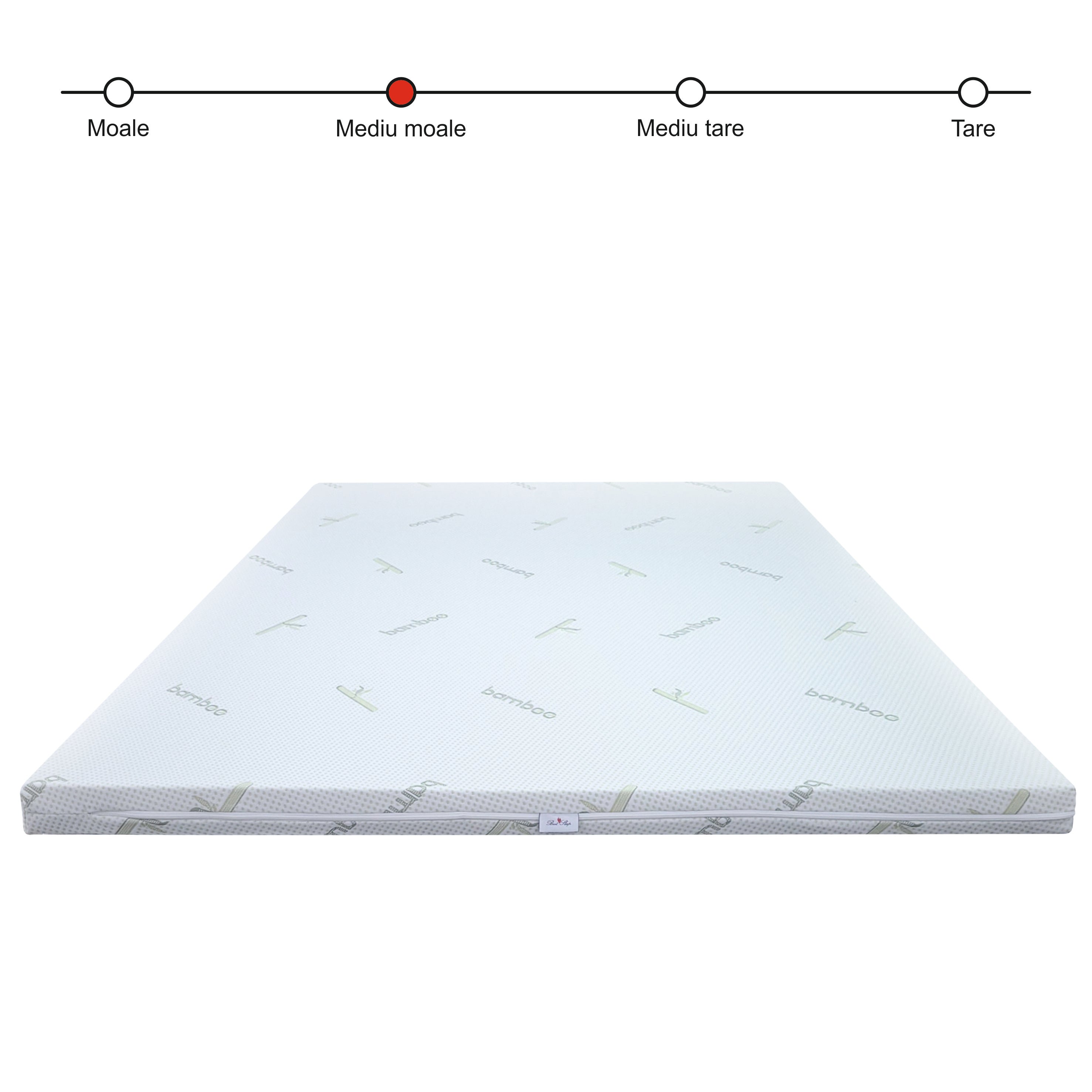 Topper Saltea Best Sleep Bamboo sense, 3+3 memory, husa detasabila