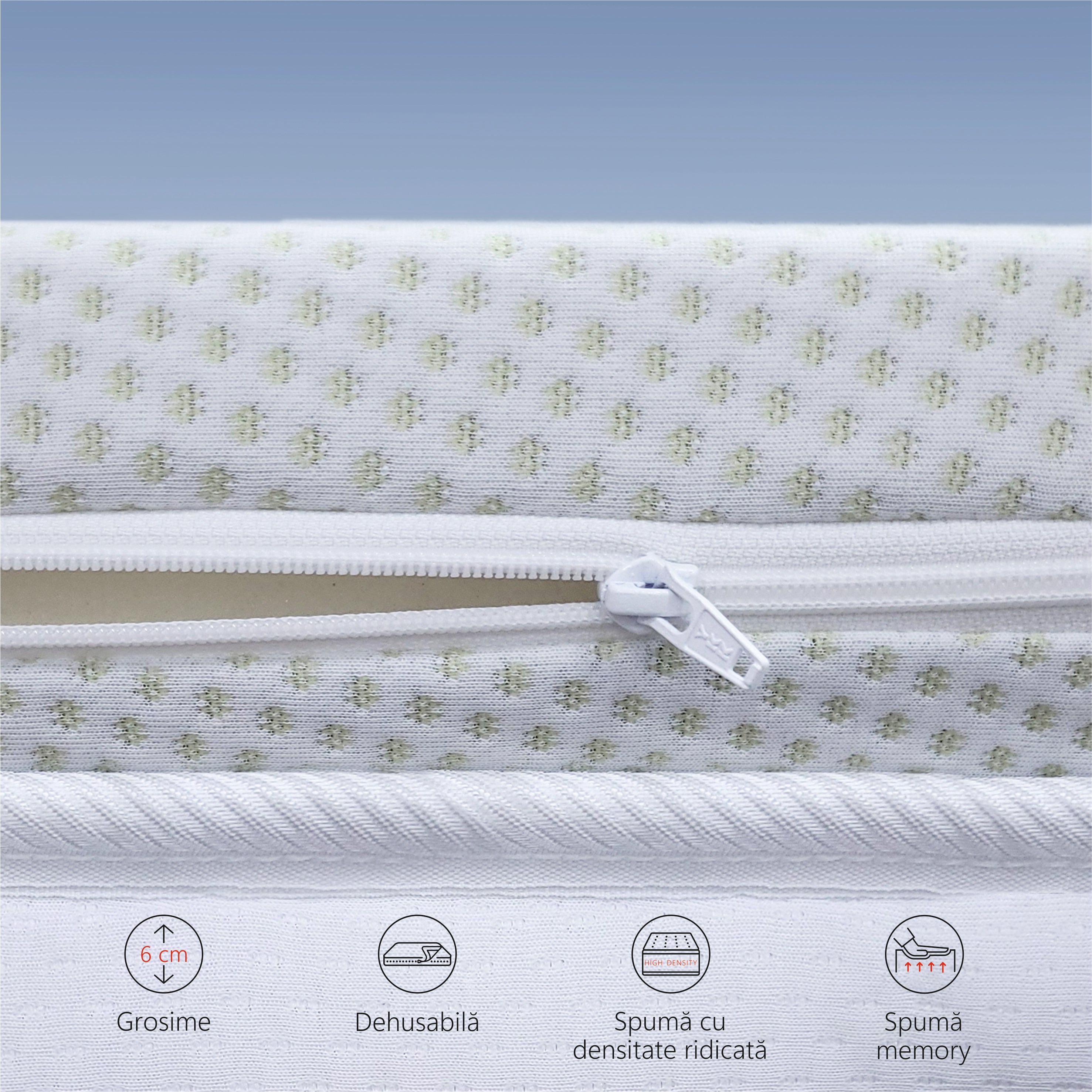Topper Saltea Best Sleep Bamboo sense, 3+3 memory, husa detasabila