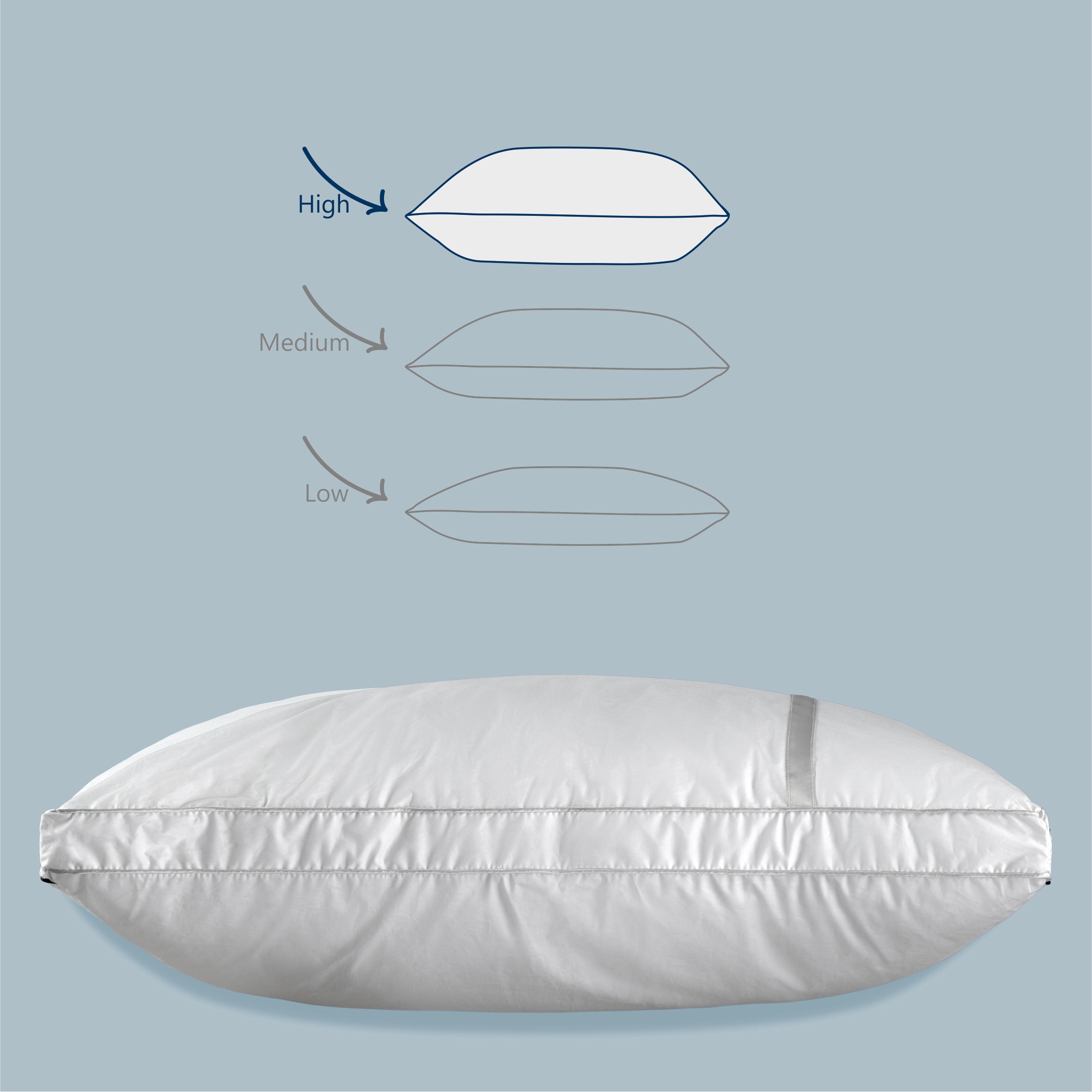 Perna Best Sleep, Satin Touch, fibra siliconizata, antialergica, inaltime reglabila