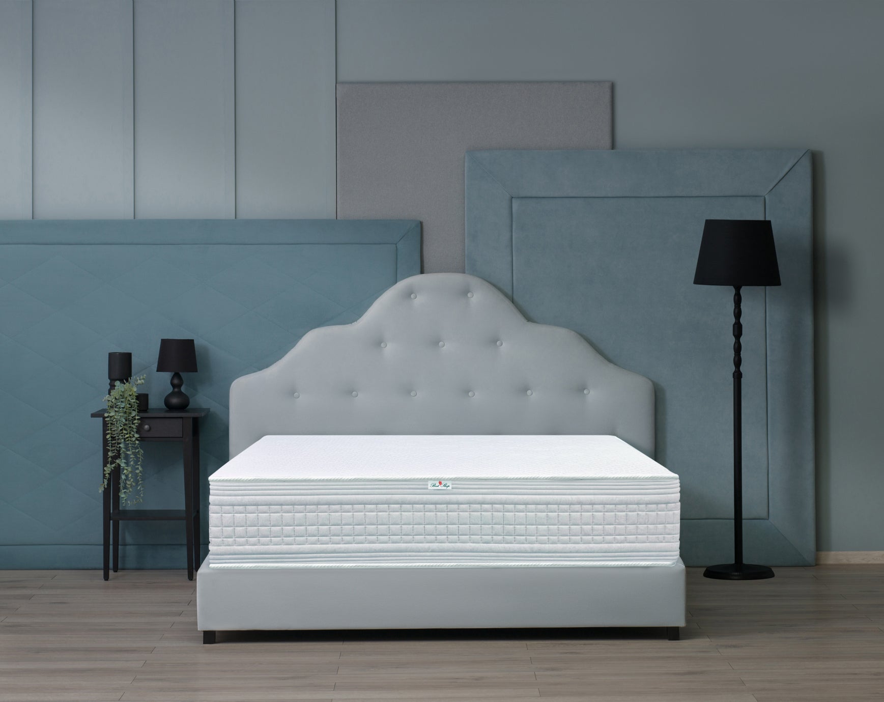 Saltea reversibila cu Arcuri Pocket Best Sleep  Artic, 32cm, latex cool gel, textil cu efect de racire