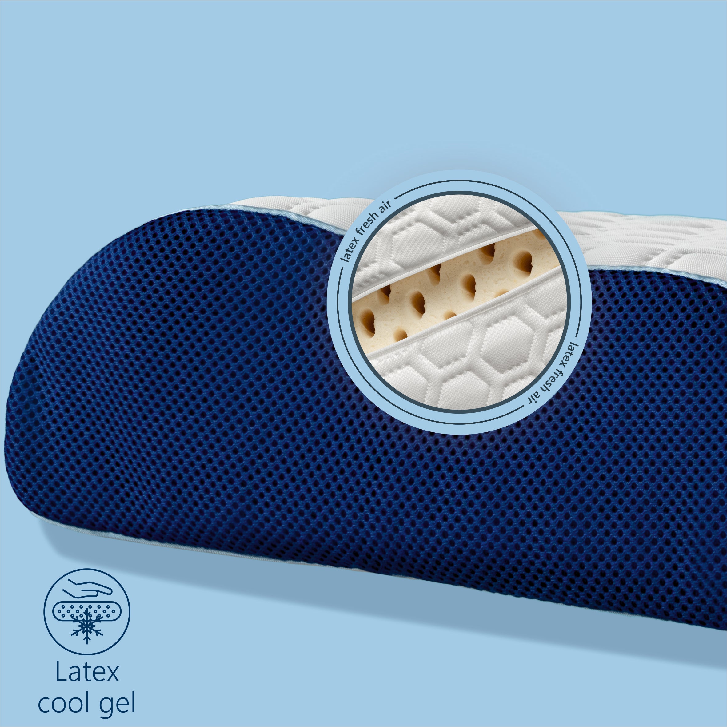 Perna Best Sleep, SensIce, latex, anatomica, husa detasabila