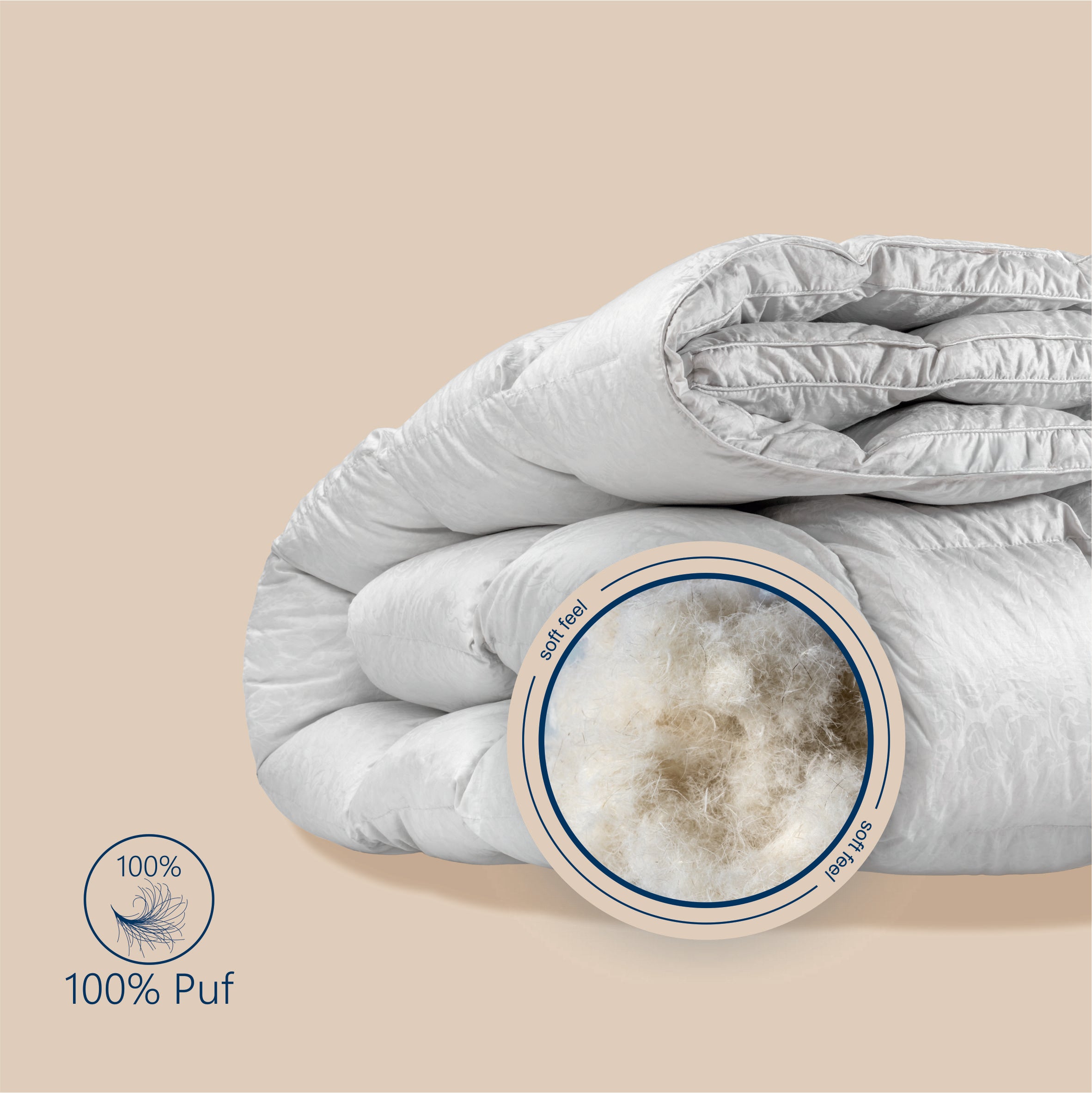 Pilota Best Sleep Royal, umplutura 100% puf gasca, material Jacquard